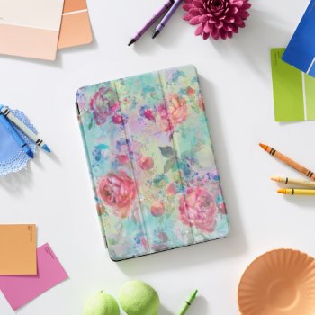 Pretty Roses Floral Paint Watercolors Design Ipad Pro Cover by Trendy_arT at Zazzle