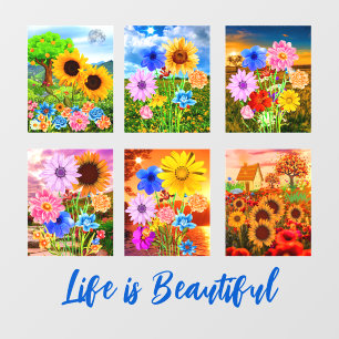 Pretty Roses & Flowers, Name & Quote Wall Decal