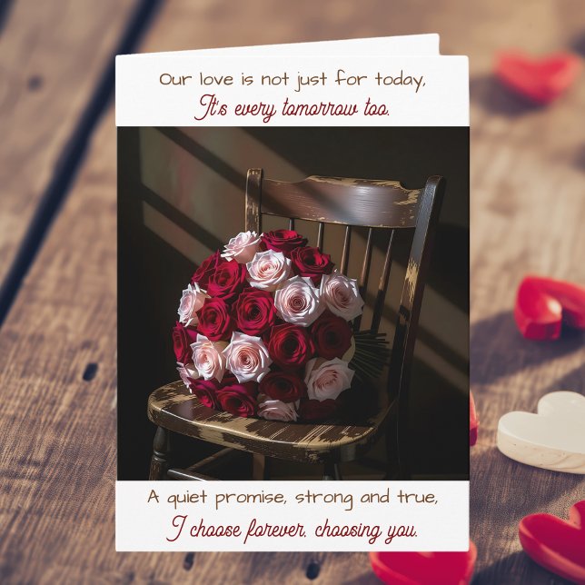 Pretty Roses on a Rustic Chair | Anniversary Card (Creator Uploaded)