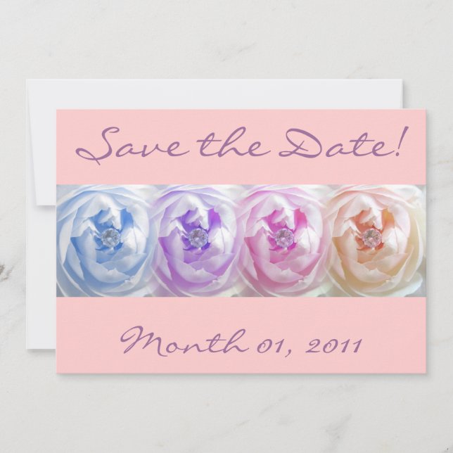 Pretty Roses With Gems Invitations (Front)