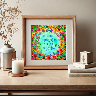 Pretty Routine Quote Abstract Floral Inspiring Poster