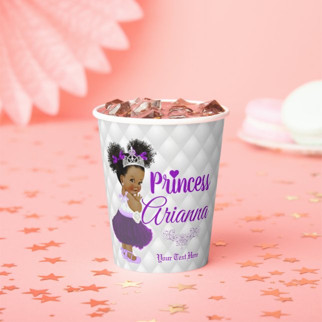 Pretty Royal African Princess Elegant Monogram Paper Cups (Insitu)