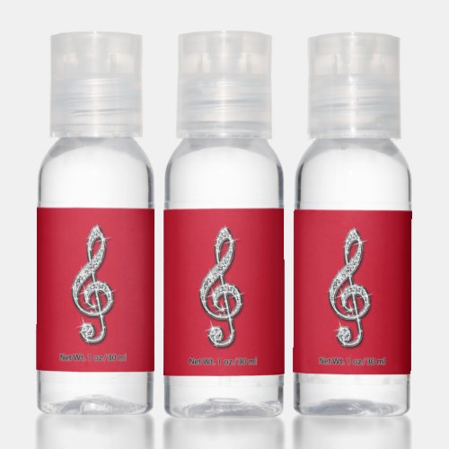 Pretty Ruby Red  Music Note Travel Bottle Set Hand Sanitizer