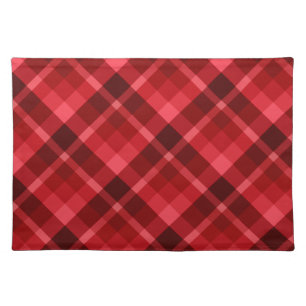 Pretty Ruby Red Plaid Pattern Cloth Placemat