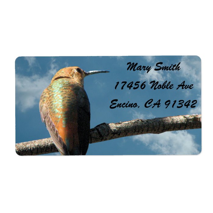 Pretty Rufous Hummingbird Labels