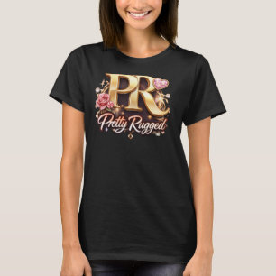PRETTY RUGGED GOLD LOGO T-SHIRT