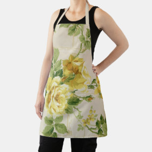 Pretty Rustic Chic Large Yellow Roses on Trellis Apron