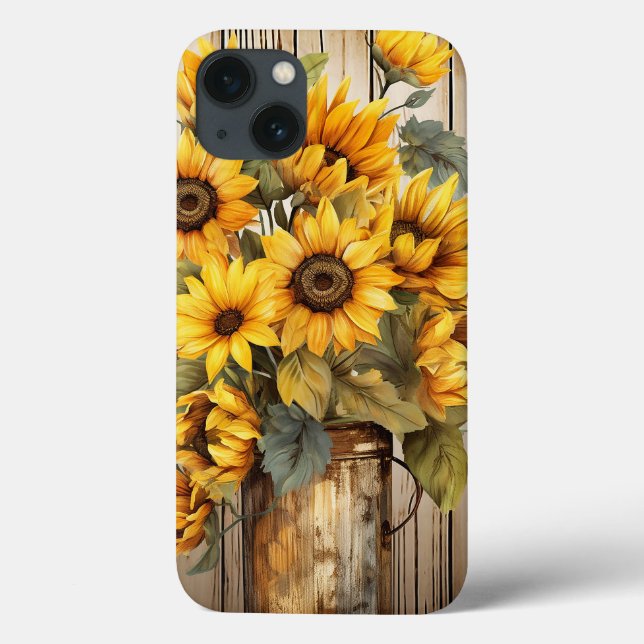 Pretty Rustic Country Sunflowers Floral Flower Case-Mate iPhone Case (Back)