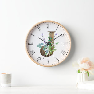 Pretty Rustic Letter J Wood Frame Clock