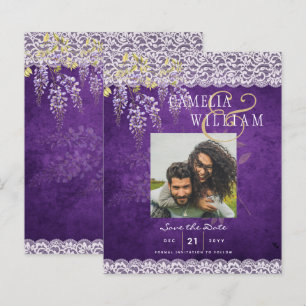 Pretty Rustic Purple WISTERIA Lace Wedding