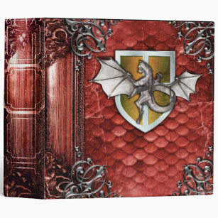 Pretty Rustic Red Dragon Scale Ancient Tome 3 Ring Binder
