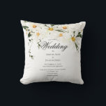 Pretty Rustic White Daisies Modern Wedding Throw Pillow<br><div class="desc">This beautiful fresh Daisy wedding invitation pillow starts with a watercolor bouquet of sweet daisies.  It is perfect for that special keepsake wedding gift. Simple,  elegant and fresh.  Mr. & Mrs. Script on the reverse side.  Matching wedding invitation available.  100% customer satisfaction with “Zazzle”</div>