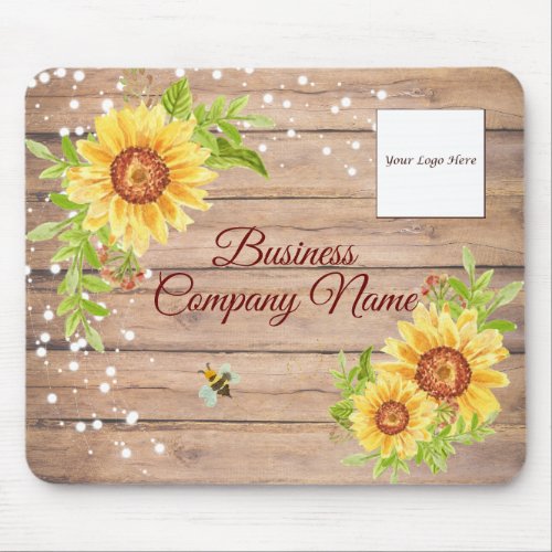 Pretty Rustic Yellow Sunflower Custom Business Mou Mouse Pad