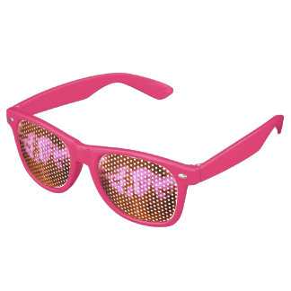 PRETTY RUSTY PINK ORANGE HEARTS SUNGLASSES