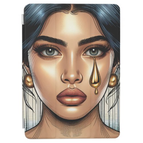 Pretty Sad Woman with Gold Tear iPad Air Cover