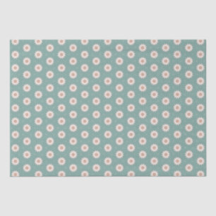 Pretty Sage Green Boho Flower Pattern Tissue Paper