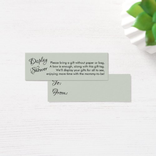 Pretty Sage No Wrap Baby Shower Mini Gift Card