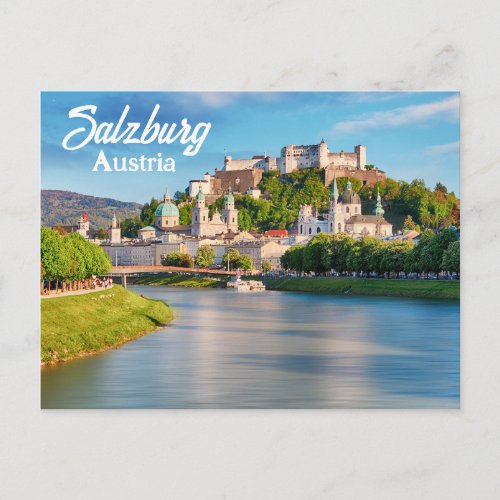 Pretty Salzburg with the Castle in Austria Postcard
