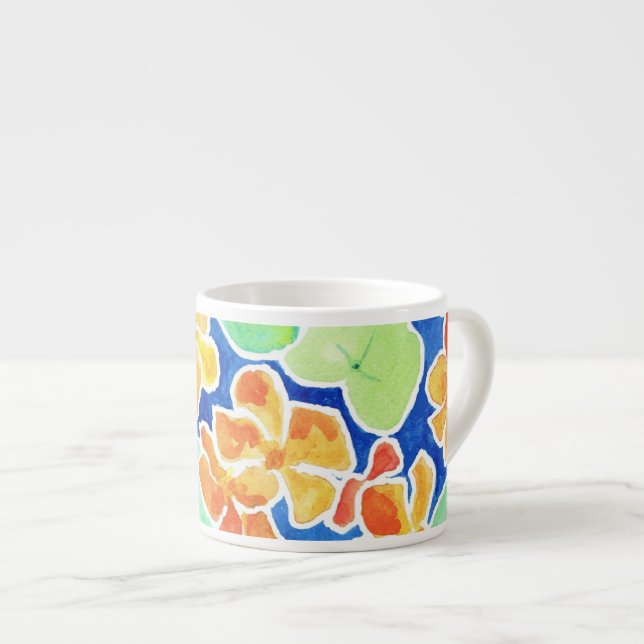 Pretty Scarlet and Yellow Nasturtiums Espresso Mug (Front Right)