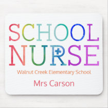 Pretty School Nurse Typography Personalized Mouse Pad