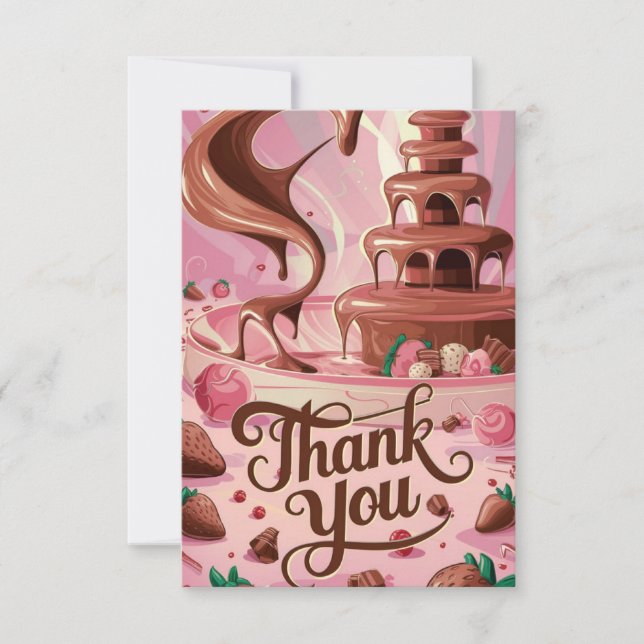 Pretty Scoops Chocolate thank you Card (Front)