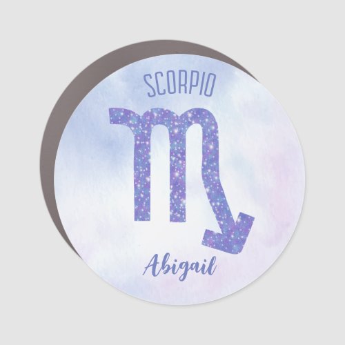 Pretty Scorpio Astrology Personalized Purple  Car Magnet