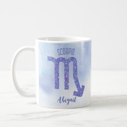 Pretty Scorpio Astrology Sign Personalized Purple Coffee Mug