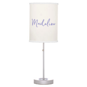 Pretty Script Lavender & Creme Table Lamp