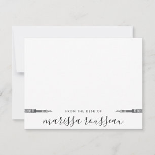 Pretty Script Signature Vintage Pen Note Card