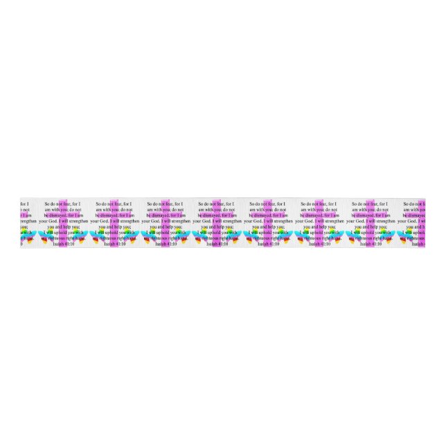PRETTY SCRIPTURE ISAIAH 41:10 DESIGN GROSGRAIN RIBBON (Front)