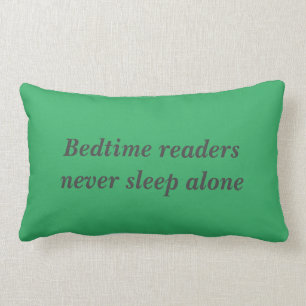 Pretty sea green & dark gray reading lumbar pillow