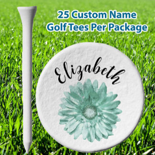 Pretty seafoam green daisy flower custom womens golf tees