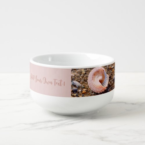 Pretty Seashell on the Beach Photo Custom  Soup Mug