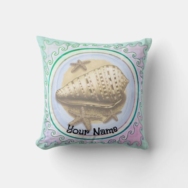 Pretty seashell  throw pillow (Front)