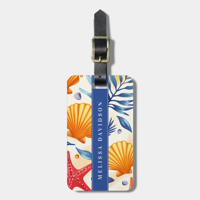 Pretty Seashells Luggage Tag (Front Vertical)
