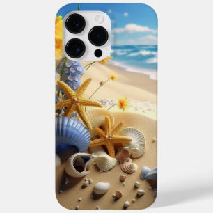 PRETTY SEASHELLS ON A SANDY BEACH BY THE OCEAN Case-Mate iPhone 14 PRO MAX CASE