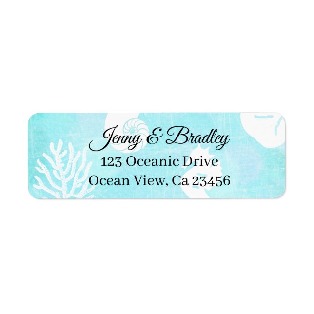 Pretty Seaside Beachfront Sand Dollar Label (Front)