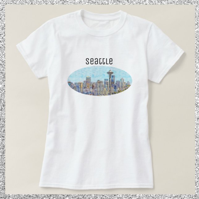 Pretty Seattle Washington Skyline T-Shirt (Creator Uploaded)