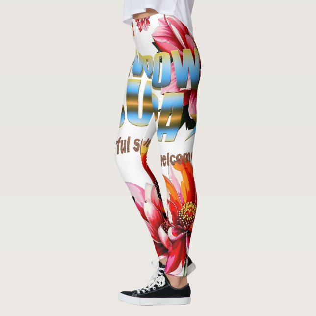 Pretty Sensitive Petal Plants Bloom Abstract Art  Leggings (Left)