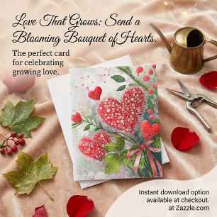 Pretty sequins hearts valentine holiday card