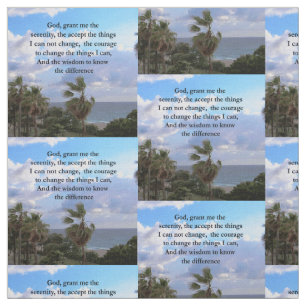 PRETTY SERENITY PRAYER PALM TREE PHOTO DESIGN FABRIC
