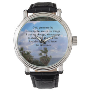 PRETTY SERENITY PRAYER PALM TREE PHOTO DESIGN WATCH