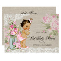 Pretty Shabby Chic Lace Floral Baby Shower Card