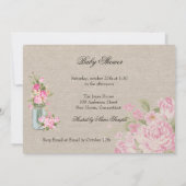 Pretty Shabby Chic Lace Floral Baby Shower Invitation (Back)