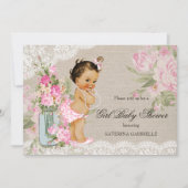 Pretty Shabby Chic Lace Floral Baby Shower Invitation (Front)