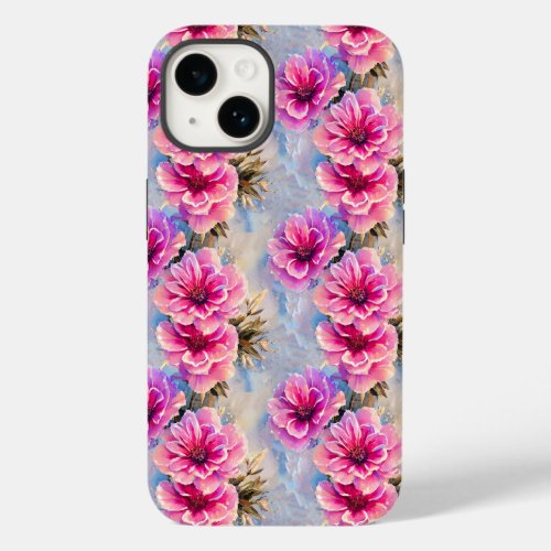 Pretty Shabby Chic Pink Flowers Floral Pattern Case_Mate iPhone 14 Case