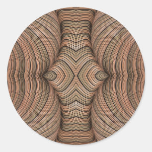 ~ Pretty Shades of Brown Fractal ~ Classic Round Sticker