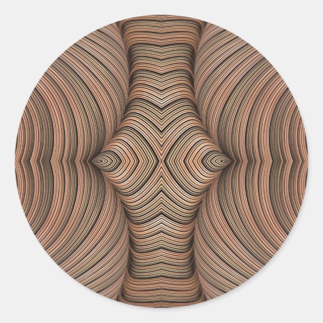 ~ Pretty Shades of Brown Fractal ~ Classic Round Sticker (Front)