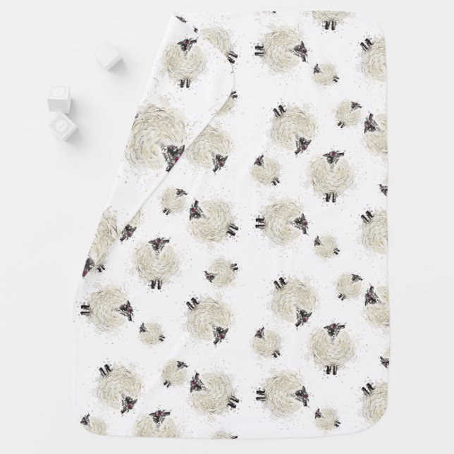 Pretty Sheep Baby Blanket (In Situ)