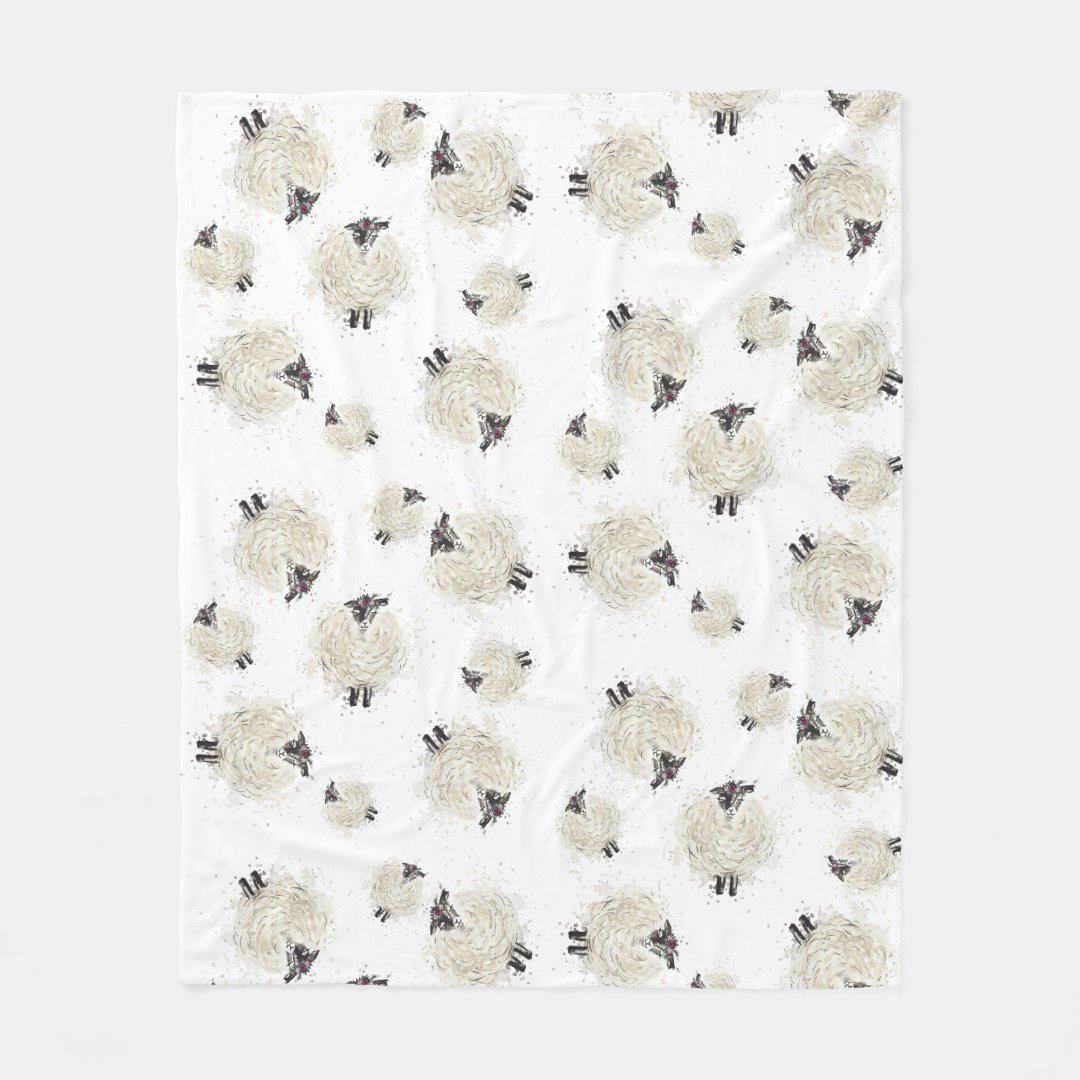 Pretty sheep fleece blanket Zazzle
